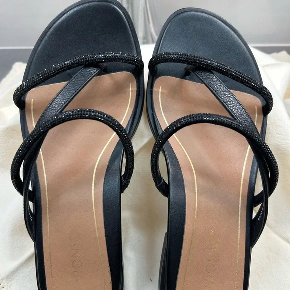 Vionic PRISM black sparkly leather sandals Sz 7 - Picture 5 of 9